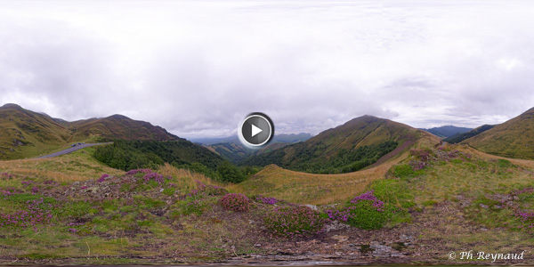 Panoramique à 360° depuis le col de Burdinkurutxeta sur la route de la forêt d'Iraty